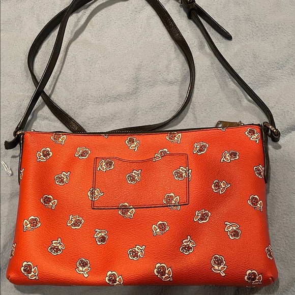 Coach Orange Floral Pattern Crossbody Bag - Picture 2 of 5